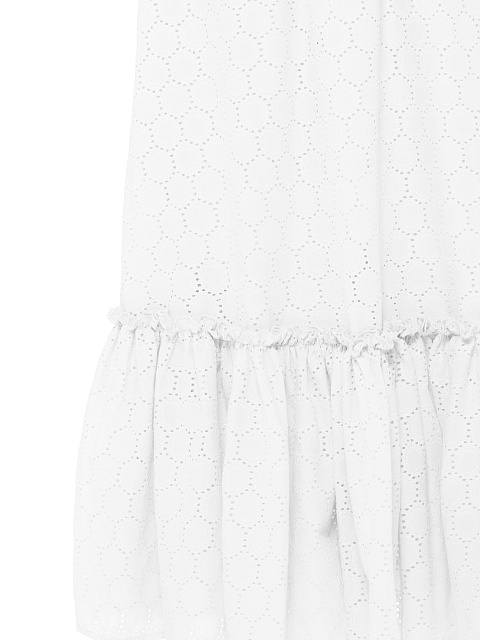 White Cotton Lace Midi Skirt, 3