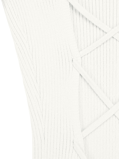 Ivory Rib Knit Mini Dress, 3