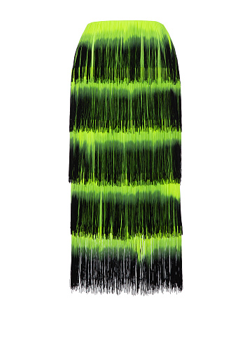 Yellow & Black Fringed Skirt, 1