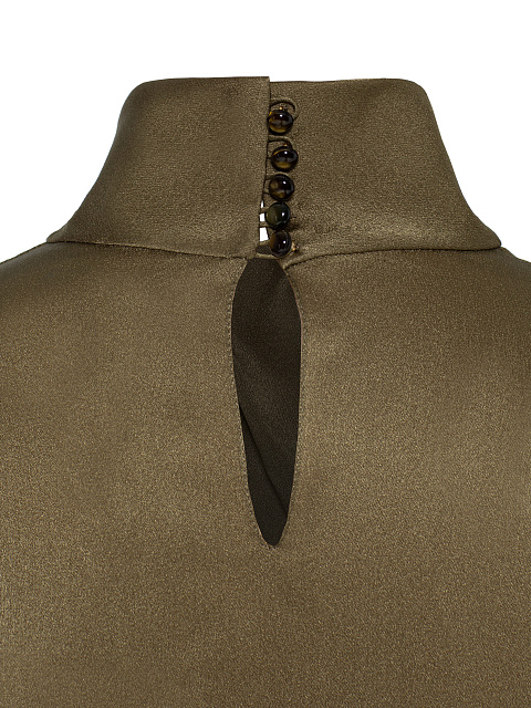 Olive Green Silk Blouse, 4