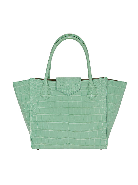 Mint Crocodile Leather Silver Crescent & Stars Bag, 3