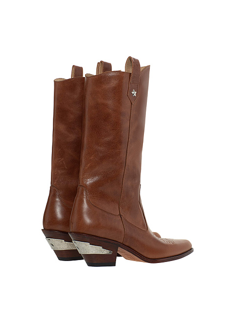 Brown high leather cowboy boots, 3