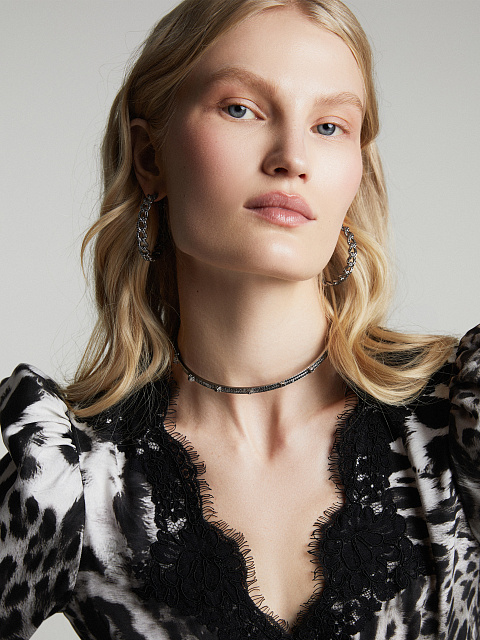 Black Gold & Black Diamond Hoop Earrings , 4