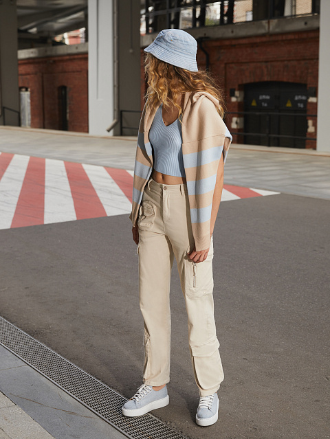 Light Blue Embroidered Bucket Hat, 5