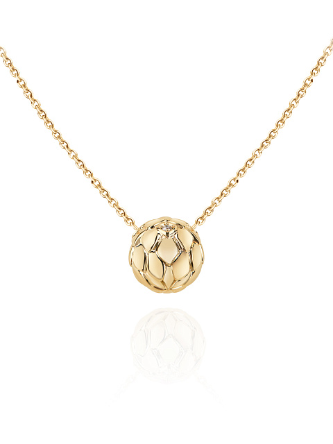 Necklace with pendant in yellow gold with LG diamond, 1