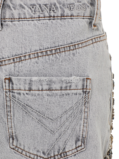 Distressed Light Grey Cotton Jeans, 4 Distressed Light Grey Cotton Jeans, 4