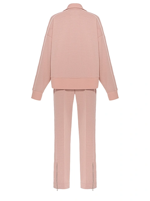 Light Pink Embroidered Jersey Suit, 2