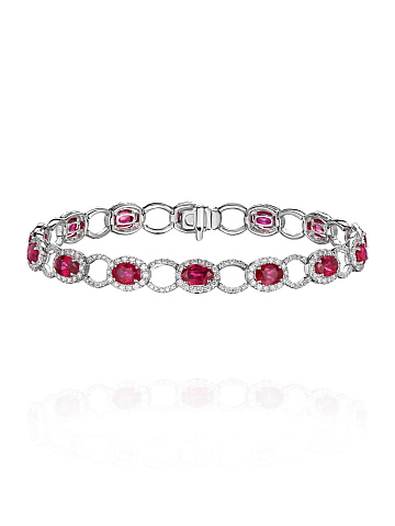 White gold bracelet with rubies and diamonds, 1