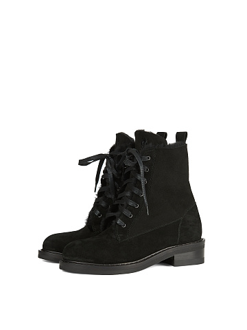 Black Suede Boots With Fur, 1