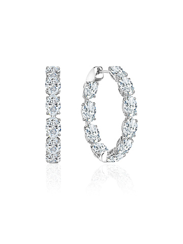 White gold hoops with LG diamonds, 1 White gold hoops with LG diamonds, 1
