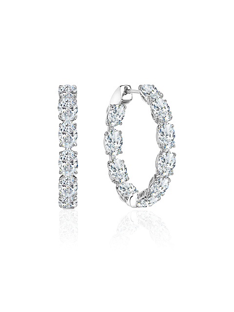 White gold hoops with LG diamonds, 1 White gold hoops with LG diamonds, 1