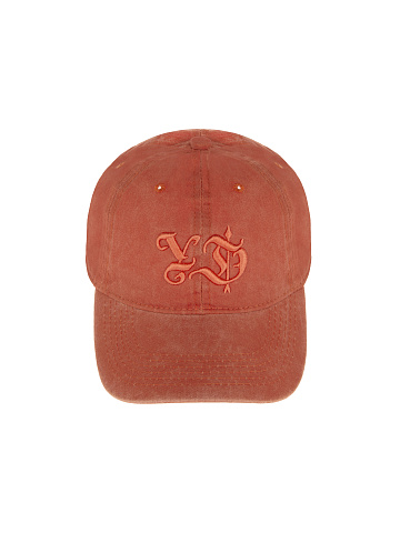 Orange YD Embroidered Vintage Denim Cap, 2