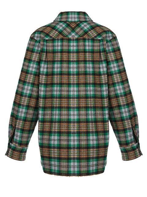 Men's Green Checked Faux Fur Lined Shirt, 2