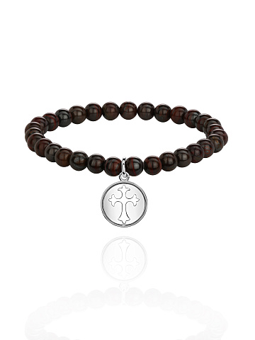 Silver & Tiger's Eye Beaded Bracelet, 1