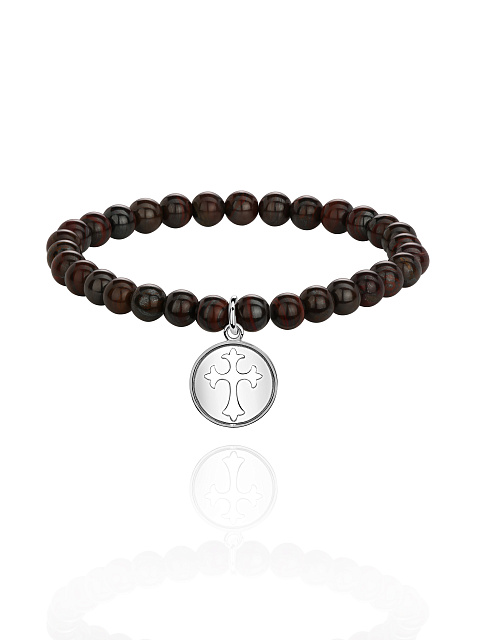 Silver & Tiger's Eye Beaded Bracelet, 1 Silver & Tiger's Eye Beaded Bracelet, 1