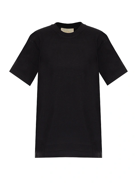 Black Printed Oversized Cotton T-shirt, 2