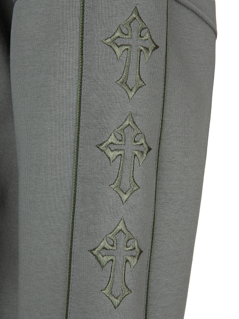 Grey Jersey Set With Green Embroidery, 5
