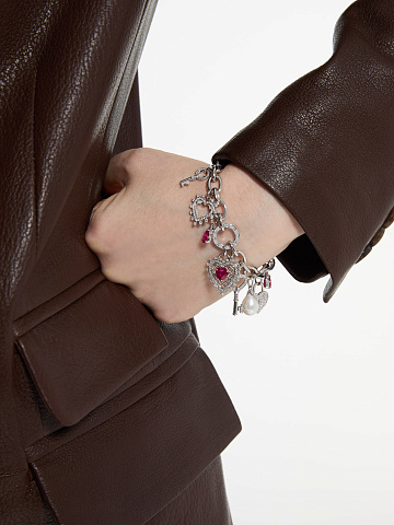 White gold bracelet with charms, 2