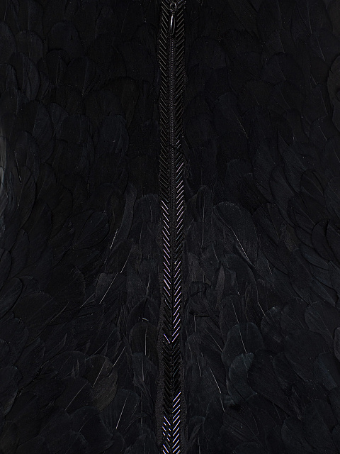 Black Feather Maxi Dress, 6