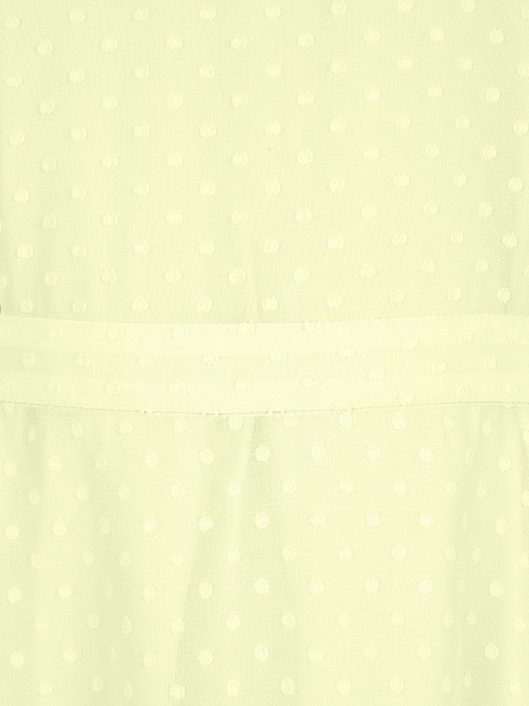 Lemon Yellow Polka Dot Chiffon Midi Dress, 4