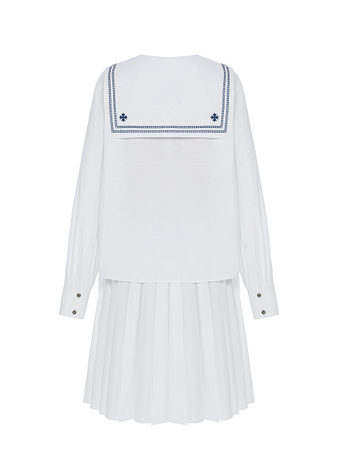 White set of a midi skirt and cropped shirt, 2