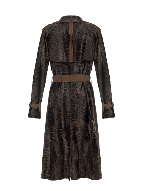 Brown Caracul Trench Coat, 2