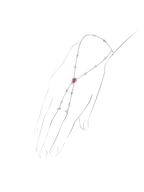 Slave bracelet in white gold with ruby, 1