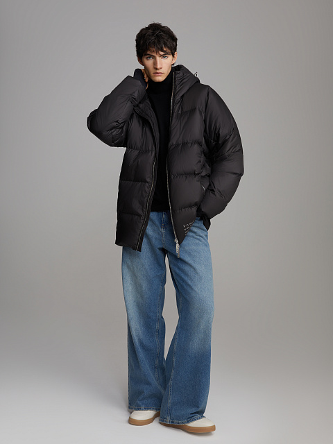 Black Unisex Hooded Puffer Jacket, 1 Black Unisex Hooded Puffer Jacket, 1