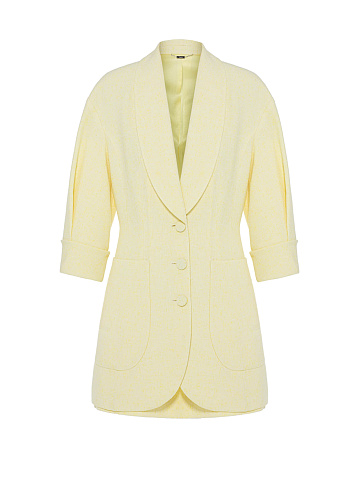 Yellow Tweed Suit Of A Long Jacket And A Mini Skirt, 1