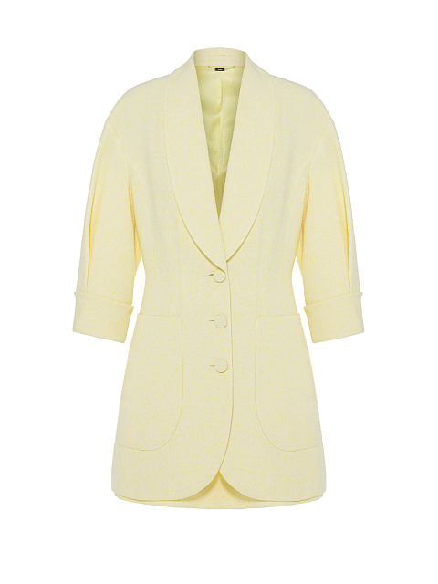 Yellow Tweed Suit Of A Long Jacket And A Mini Skirt, 1