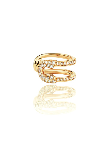 Round Diamond & Gold Ear Cuff, 1