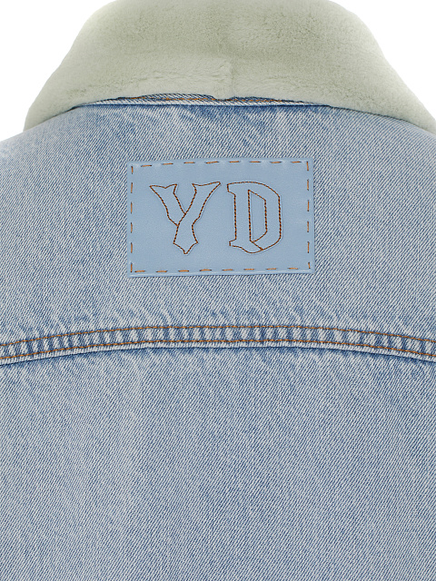 Light Blue Denim & Sheared Mink Fur Jacket, 4