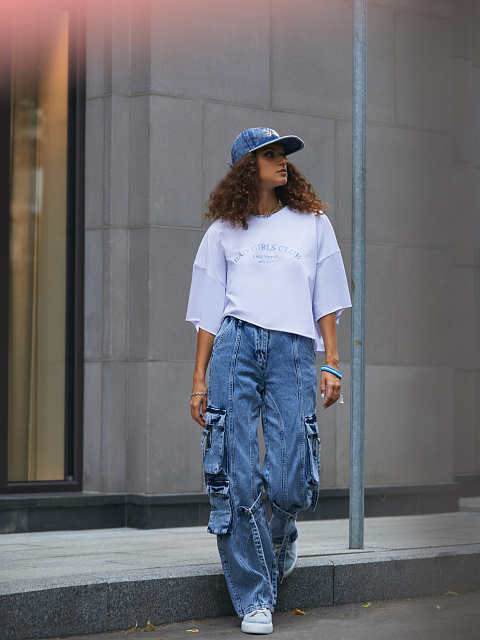 Blue Wide Leg Cargo Jeans, 10 Blue Wide Leg Cargo Jeans, 10