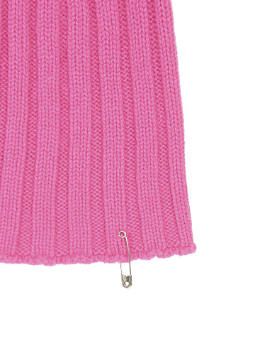 Hot Pink Cashmere Safety Pin Beanie, 2