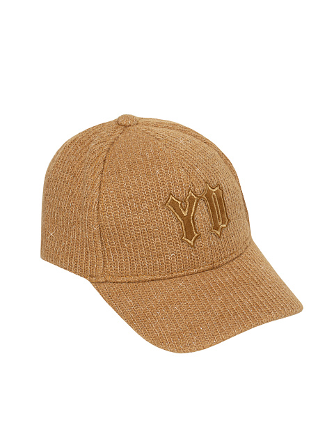 Light Brown Lurex & Suede "YD" Cap, 1 Light Brown Lurex & Suede "YD" Cap, 1