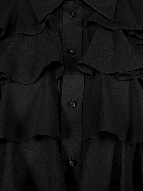 Black Ruffle Chiffon Blouse, 3