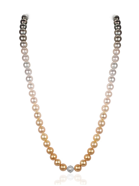 Necklace with South Sea and Tahitian pearls, 1