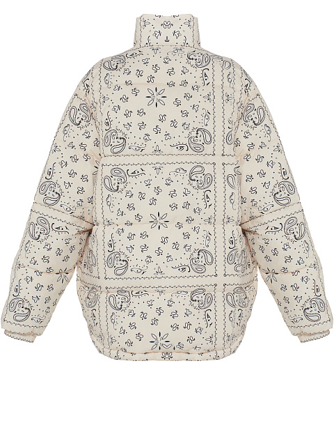 Milk-colored down jacket with paisley pattern, 3 Milk-colored down jacket with paisley pattern, 3