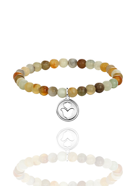 Silver & Jade Beaded Bracelet, 1