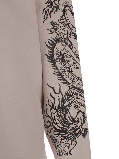 Grey & Beige Printed Jersey Suit, 3