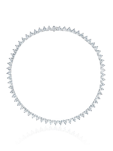 Heart Cubic Zirconia & White Gold Necklace, 1