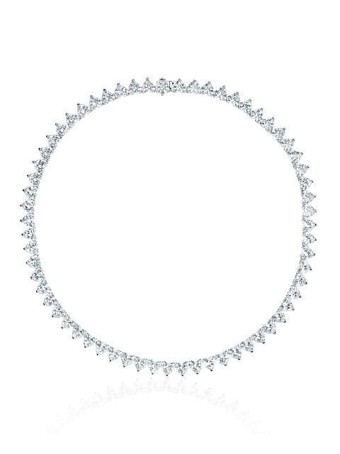 Heart Cubic Zirconia & White Gold Necklace, 1