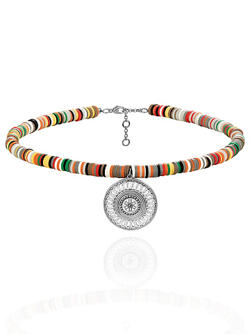 Multicolor Rubber & Silver Choker, 1