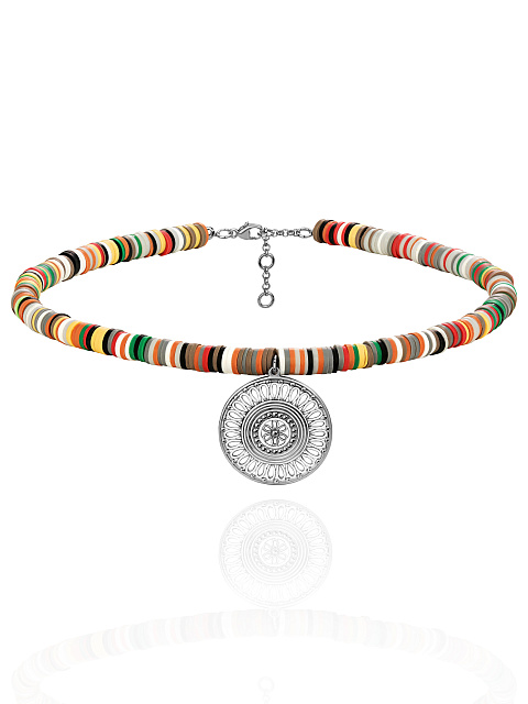 Multicolor Rubber & Silver Choker, 1