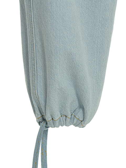 Light Blue Wide Leg Cargo Jeans, 5