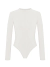 Белое боди с длинным рукавом и круглым вырезом Белое боди с длинным рукавом и круглым вырезом