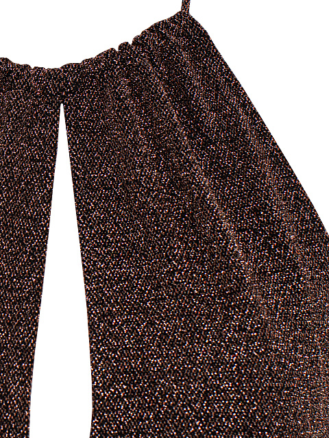 Brown Lurex Jersey Bodysuit, 5