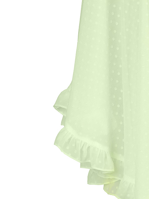 Lime Green Polka-Dot Chiffon Girl's Sundress, 3