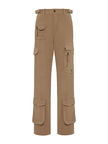 Brown Cotton Cargo Pants, 1