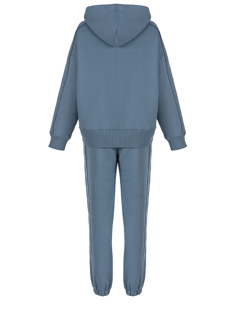 Blue Grey Jersey Set With Lily Embroidery, 2